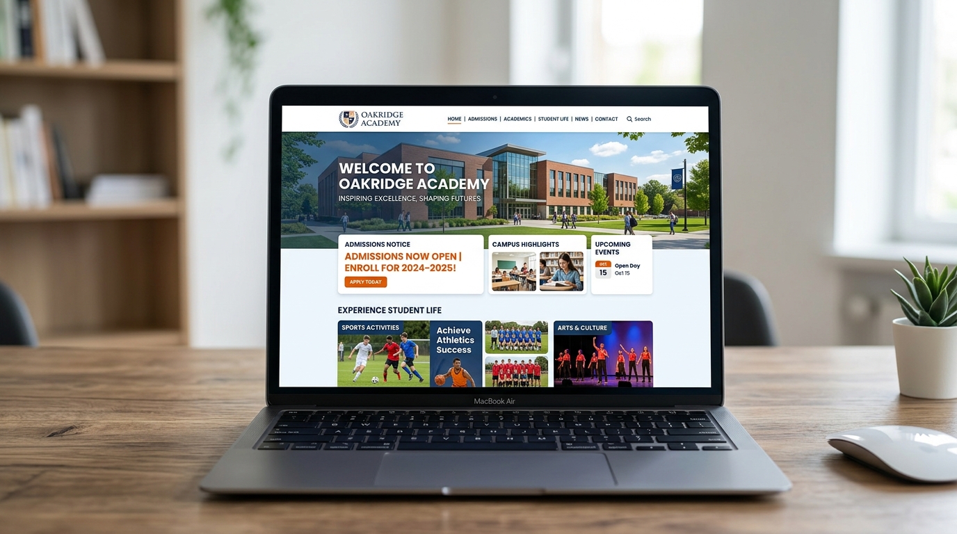 School Website Development Preview by RK DIGITAL STUDIO